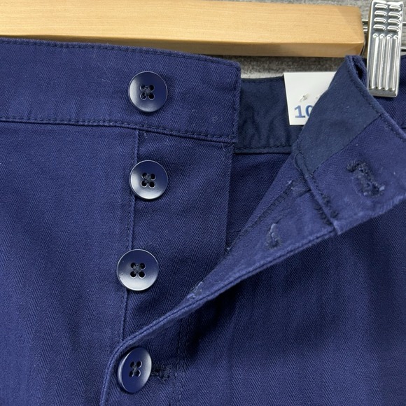 Old Navy Shorts Women Size 10 Blue High waisted Exposed Button Fly Summer New - Picture 2 of 9